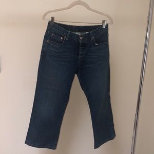 Lucky medium dark wash easy rider crop jeans